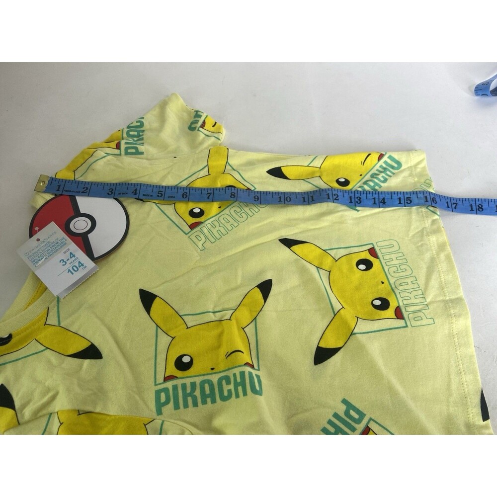Pokemon Pikachu All Over Print Short Sleeve T-Shirt Boys Girls Size 3-4 Years - Picture 5 of 5